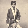 A drummer boy named Jackson poses for a portrait during the Civil War. Jackson is believed to be a freed or escaped slave who joined the 79th Infantry Regiment - U.S. Colored Troops, an all-black unit assigned to Kansas and Arkansas during the war that incurred heavy casualties. As a drummer, Jackson would have used up to 40 different beats to convey his commander's orders to assemble for formation, head to chow, line up for pay or charge into battle. Many drummer boys also served as stretcher bearers. (Photo courtesy of the U.S. Army Heritage and Education Center)